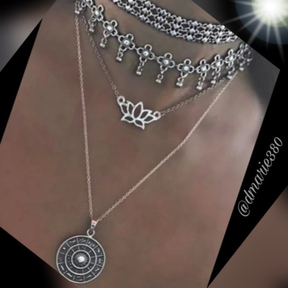 Jewelry - Unique Bohemian silver layer Lotus Necklace